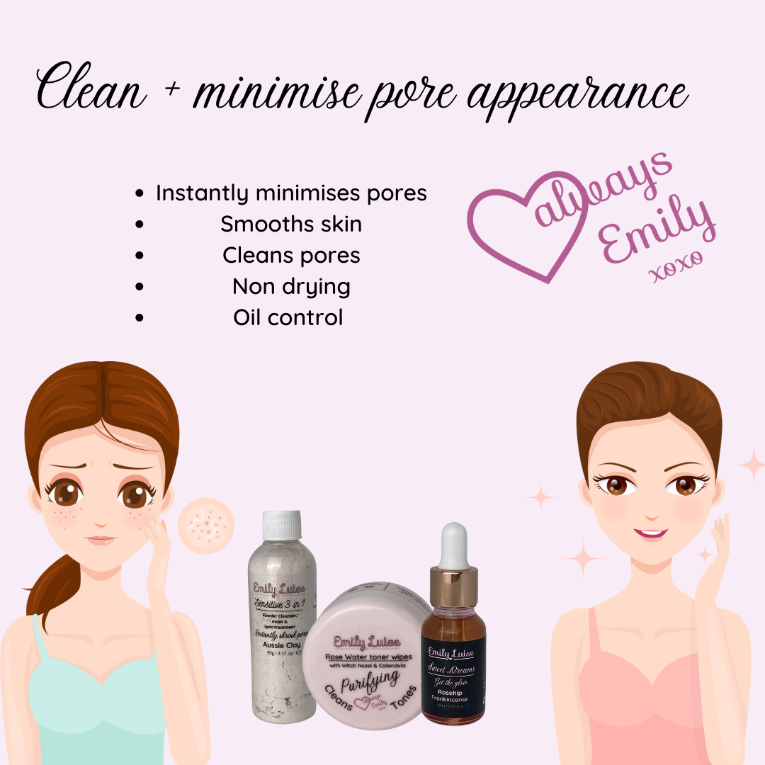 clean and minimise pore appearance with Emily Luise Skin 